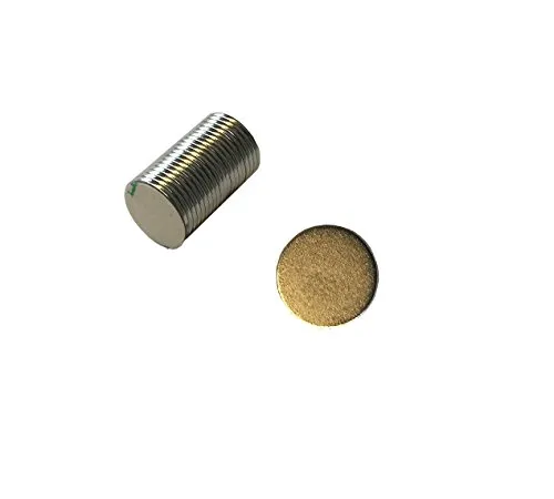 Provance 20 Selbstklebende N35 Neodym-Magnete, Metall, silber, 9,5 x 0,75 mm dick