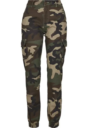 Urban Classics Damen High Waist Camo Cargo Pants - Damen-Hosen in lässigem Schnitt mit perfekter Passform, 3 angesagten Camouflage-Varianten und reichlich Stauraum durch 6 Taschen.