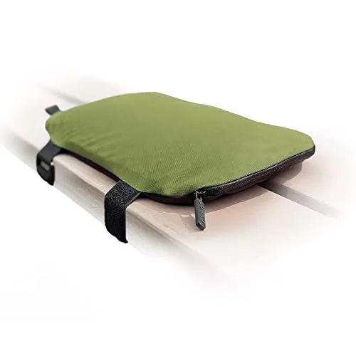 Mosh Kamper Outdoor Gelsitzkissen mit Karabiner, Outdoor Sitzmatte/Gelkissen Wasserdicht Tragbar, Sitzunterlage aus Oxford-Stoff (Khaki/Schwarz)