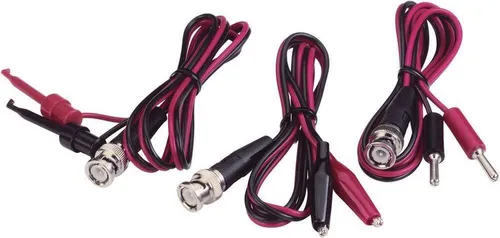 VOLTCRAFT BNC-Messleitungs-Set 0.80 m Schwarz, Rot - Prüfsonden & Prüfleitungen - Vielseitiges Messleitungs-Set mit BNC-Anschluss für präzise Messungen, inklusive IC-Klemmprüfspitzen, Bananensteckern und Krokodilklemmen.