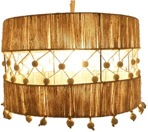 Handgefertigte Deckenlampe aus Juteschnur - Modell Line in Ethno-Style - Deckenlampen & Kronleuchter, einzigartig handgefertigt in Bali, ideal für ein warmes Ambiente in Ihrem Wohnzimmer, fair gehandelt und nachhaltig.