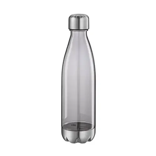 Trinkflasche Elegant grau tansparent 700ml