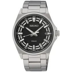 Seiko Herren-Uhr Quarz Edelstahl SUR505P1 - Armbanduhren für Herren mit kratzfestem Hardlexglas und wasserdicht bis 100 Meter. Hochwertiges Edelstahlband mit einfachem Bandkürzungssystem für optimalen Tragekomfort.