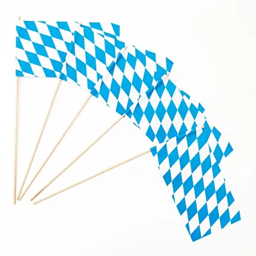 Papierfähnchen: Bayern Raute 50er Packung in weiß von Everflag