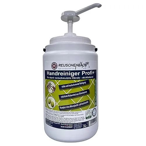REUSCHENBACH Handreiniger Profi+ mit PVC Dosierpumpe, 3 Liter, Handwaschpaste ohne Mikroplastik