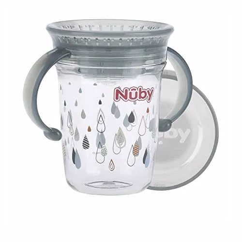 Nuby - Tritan 360 Wonder Becher mit Griffen- 6 Monate, grau