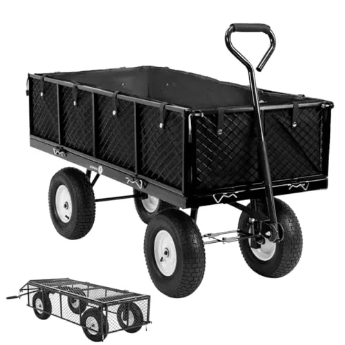 Miweba Bollerwagen MB-700 - 700 kg Traglast - Möbel für Garten und Transport mit 700 kg Traglast und 220 L Volumen – ideal für Gartenarbeiten, Camping und schwere Lasten. Flexibel einsetzbar mit klappbaren Wänden und komfortablem Softgrip-Griff.