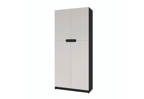 Vladon Büroschrank Logan V1, Aktenschrank mit 5 Fächern und 4 Türen, Schwarz matt/Cashmere - Moderner Büroschrank mit 5 Ablagefächern, davon 2 höhenverstellbar. Soft-Close-Scharnier für geräuschloses Öffnen. Platzsparend und pflegeleicht, ideal für den professionellen Einsatz.