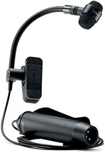 Shure PGA98H Instrumenten-Kondensatormikrofon - Mikrofon mit Schwanenhals für präzise Abnahme von Schlagzeug und Percussion, inkl. XLR-Kabel für einfache Verbindung.