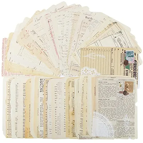 Stk 12x17cm Scrapbooking Papier Deko Vintage Bastelpapier Dekopapier Designpapier Scrapbook Zubehör für Tagebuch Notizbuch DIY Kunst und Handwerk (Stil 3) 50