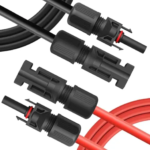 NAUC Solar Verlängerungskabel für Solarpanel - Solarstecker 1500V Solarkabel für Solarmodule - Photovoltaik-Stecker - Kabel 4 mm² / 6 mm² - TÜV, Länge:2X 1m 4mm², Steuersatz:0% gem. § 12 Abs. 3 UStG