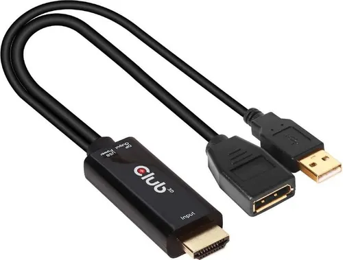 Club3D HDMI 2.0 auf DP 1.2 Adapter 4K@60Hz HDR - Präsentationszubehör mit aktivem Adapter für brillante 4K@60Hz HDR Bildqualität, ideal für hochwertige Displays und Gaming.