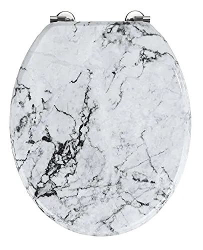 WENKO WC-Sitz Onyx weiß - Hochwertiger WC-Sitz in elegantem Weiß, mit antibakterieller Oberfläche für optimale Hygiene und komfortable Nutzung.