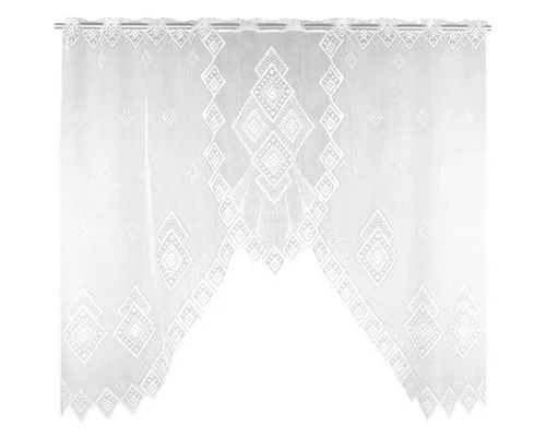 Arsvita Vorhang (1 St), Stangendurchzug, halbtransparent, Bistrogardine in Spitzenoptik, 150cm x 120cm (BxL) mit Stangendurchzug