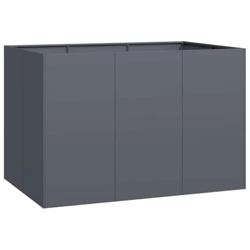 vidaXL Pflanzgefäß Anthrazit 120x80x80 cm - Garten-Zubehör: Langlebiges Pflanzgefäß aus kaltgewalztem Stahl mit großzügigem Platzangebot für Pflanzen und Blumen, ideal für Gärten, Balkone und Terrassen.