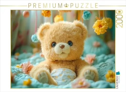 CALVENDO Puzzle Niedlicher Baby Teddybär auf dem Wickeltisch | 2000 Teile