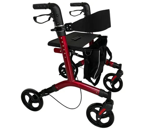 abc HOME Rollator, leicht und klappbar, Rot