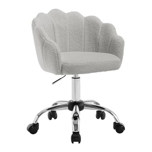 Woltu Schreibtischstuhl (1 St), mit Blütenblatt-Rückenlehne, Kaschmir Stoff, für Schminktisch