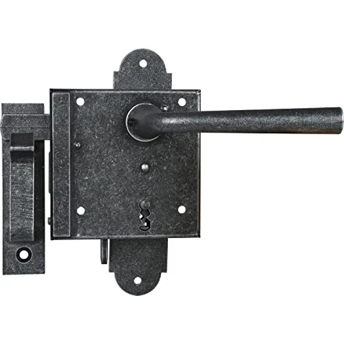 HALCÖ Schlossset BB – Kastenschlossdrücker rechts - Türsicherungen mit hochwertigem Buntbart-Kastenschloss, verzinkt und passiviert für optimale Sicherheit. Inklusive 1 Schlüssel und Türdrücker für einfache Montage.