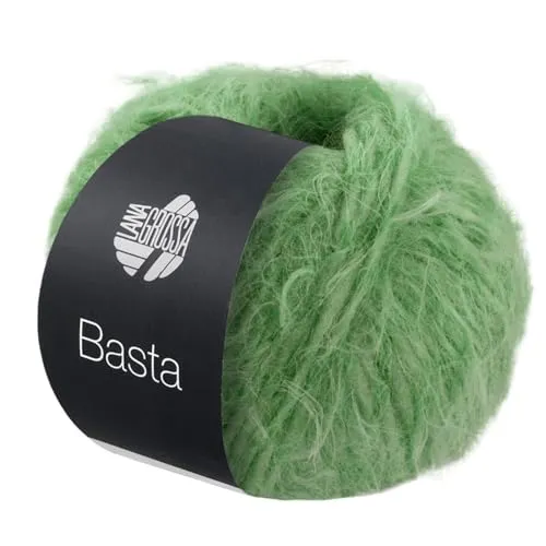 LANA GROSSA Basta| Garn im Fake Fur Look, locker verzwirnt, Franseneffekt& Merinofasern | Handstrickgarn, 50% Schurwolle & 50% Polyamid | 50g Wolle zum Stricken& Häkeln | 100m Garn FB 29