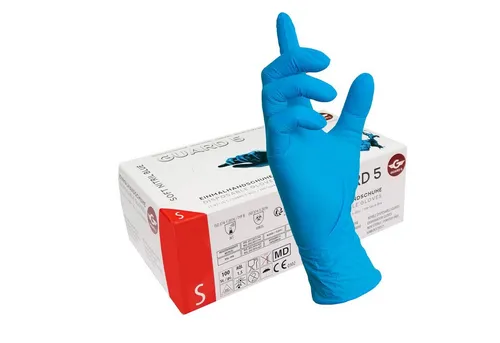GUARD 5 Einweghandschuhe 100er Box blaue Einweghandschuhe / Einmalhandschuhe (Art.118311) beidseitig tragbar, Puderfrei