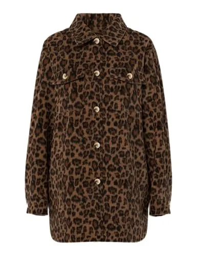 PIECES Pcsaga Leo Shacket Noos – Trendige Hemd-Jacke von PIECES