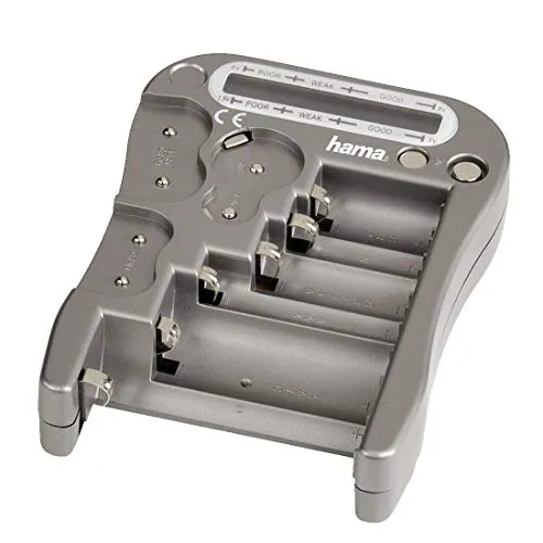 Hama Universal Batterietester für Akkus und Batterien, mit LCD-Anzeige der Restspannung