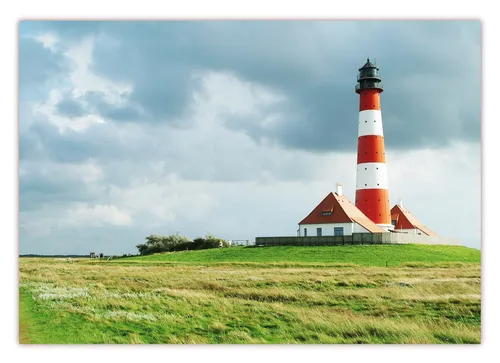 XXL Poster 100 x 70cm Leuchtturm Westerheversand an der Nordsee