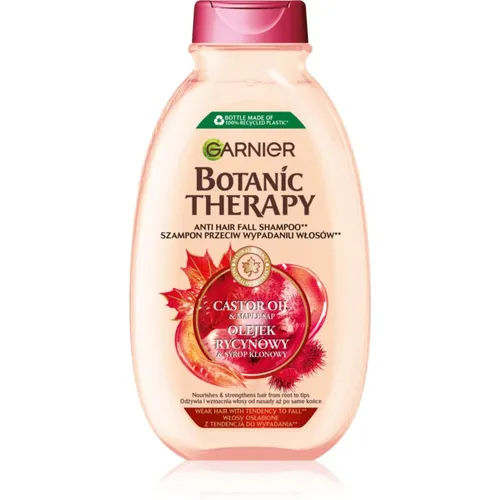 GARNIER Botanic Therapy Shampoo mit Rizinusöl & Mandel 400ml - Shampoos, stärkt brüchiges Haar mit feuchtigkeitsspendendem Rizinusöl und glättendem Mandelöl für Geschmeidigkeit und Glanz.
