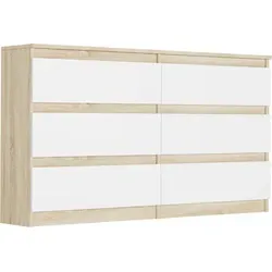 Framire Schlafzimmerkommode MODERN R-140 mit Schubladen in Sonoma Mix Weiß
