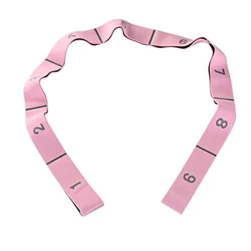 Elastische Stretchband, Yoga Stretch Gurt, Dehnungsband mit 9 Schleifen, Fitness Stretchband für Yoga, Pilates,Fitness, Stretching, Training, Tanz, Rosa