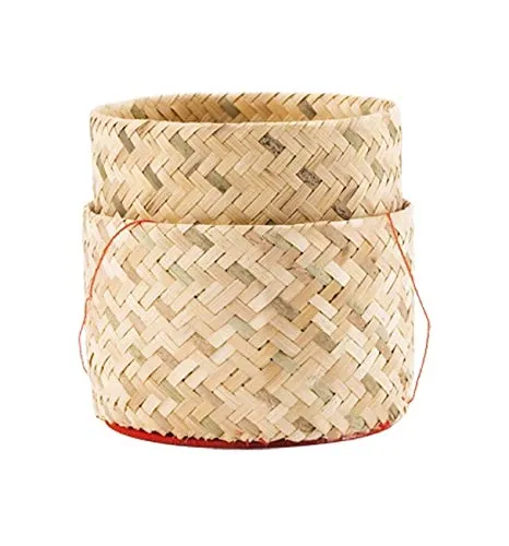 HS Bambuskorb für Klebreis Ø13cm zum Dampfgaren von Reis- traditioneller Reisdämpfer