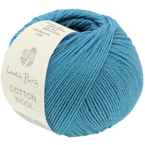 LANA GROSSA Cotton Wool | Klassisches Schurwollgarn mit Baumwolle | Handstrickgarn aus 53% Schurwolle (Merino extrafein) & 47% Baumwolle | 50g Wolle zum Stricken & Häkeln | 195m Garn FB 33