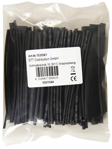 Schrumpfschlauch-Set, 100-teilig, schwarz