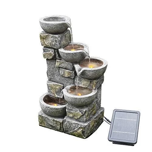 Solar-Wasserbrunnen PT-SF0003 mit Ornamenten und LEDs