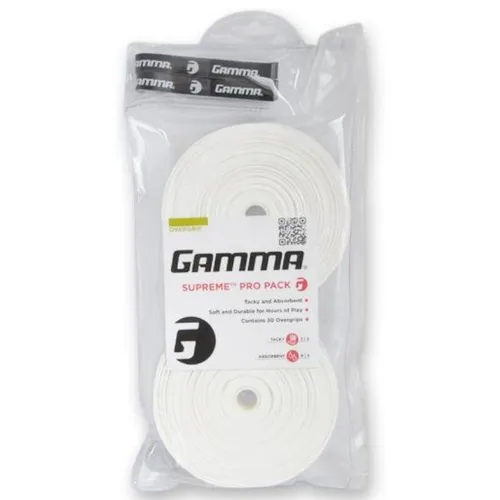 Gamma Overgrip Griffband Supreme 30 Pro Pack Weiß, griffig, absorbierend