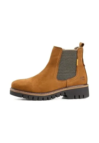 camel active Damen Chelsea Boot mit Reißverschluss Braun - Wanderschuhe mit griffiger Profilsohle und warmem Innenfutter, ideal für kühle Tage. Der seitliche Reißverschluss ermöglicht ein einfaches Anziehen.