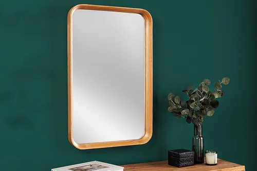 riess-ambiente Wandspiegel AMSTERDAM 80cm aus Eichenholz - Handgefertigter Wandspiegel mit massivem Eichenholzrahmen, der jedem Raum eine moderne Note verleiht. Ideal für Flur oder Wohnzimmer, horizontal und vertikal aufhängbar. Ein einzigartiges Deko-Element für Ihr Zuhause.