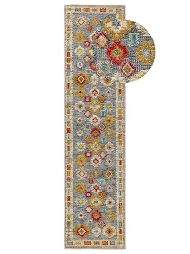 benuta Nest Outdoor-Läufer, Mehrfarbig, 70x240 cm - Teppiche & Böden, strapazierfähiger In- & Outdoor-Teppich aus pflegeleichtem Kunststoff, ideal für Terrasse und Garten, wasserfest und leicht zu reinigen.