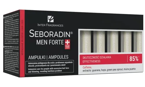 Seboradin Ampullen Für Herren Gegen Haarausfall Haarverlust Haarverdünnung Haarwachstum Serum Für Männer Vitamine Natürliche Extrakte Haar Kopfhaut Haarserum Haarpflege 14 x 5,5 ml Men Forte