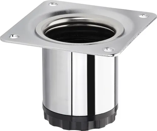 Möbelfuß BRAVO Höhe 50 mm (+ 10 mm) Ø 40 mm Chrom poliert höhenverstellbares Schrankbein aus Stahl Möbelbein belastbar bis 50 kg SOTECH