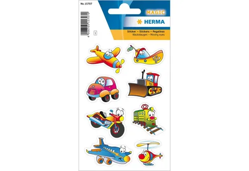 HERMA Bastelperlen Herma Sticker MAGIC Fahrzeuge Wackelaugen 1 Bl