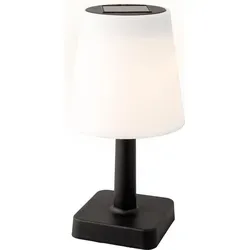 Solar Tischlampe kabellos 12x23cm Kunststoff Outdoor Warmweiß - Schwarz