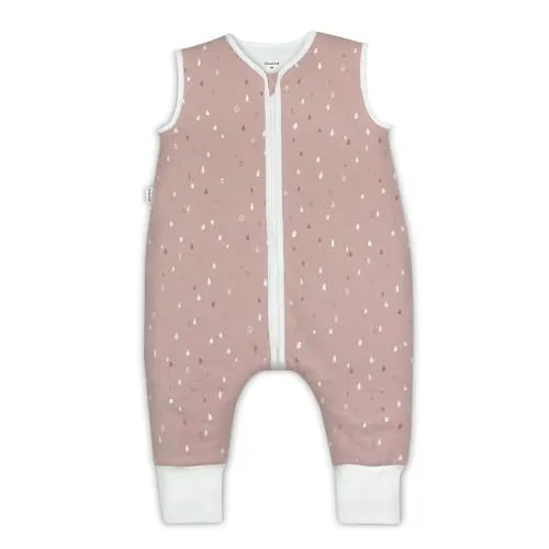 Ehrenkind® Baby Sommerschlafsack mit Füßen 1.0 TOG aus weicher OEKO-TEX zertifizierter Bio-Baumwolle | Sommer Schlafsack | Baby Schlafsack Gr. 80 Rose Tropfen | 1 Tog