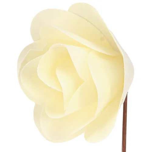Deko Rosen Creme Künstliche Rosen Holzrosen Ø7,5cm 12 St - Elegante Kunstblumen