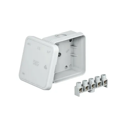 OBO Bettermann A 8 5 Kabelabzweigkasten Klemmleiste IP55 lichtgrau 65x65x32mm