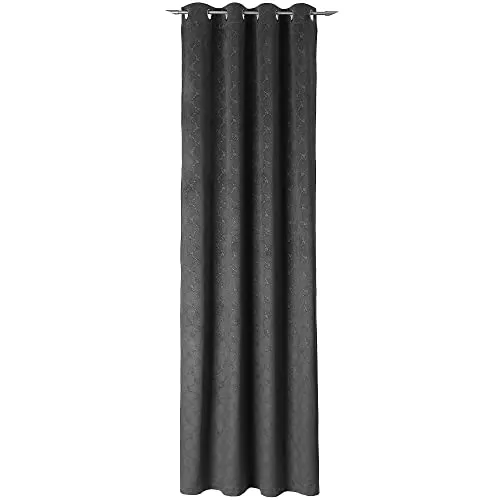 Joop! Ösenschal Emboss Anthrazit, 140x250 cm - Gardinen & Vorhänge: Blickdichter Ösenschal von Joop! in Anthrazit, der mit luxuriösem Design und edlem Kornblumendekor für ein stilvolles Wohnambiente sorgt.