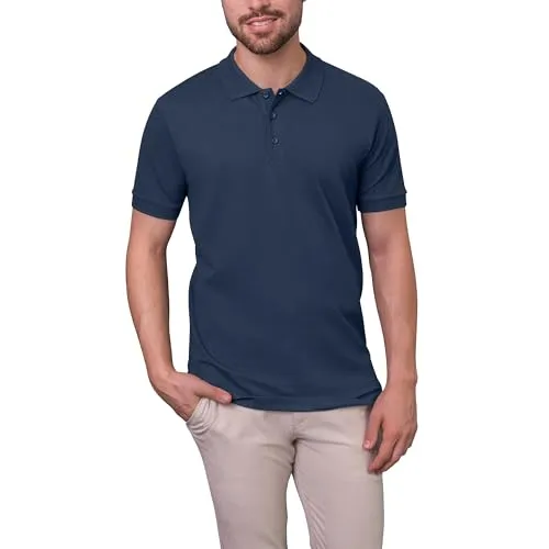 HRM Poloshirt Herren Luxury Stretch Polo 4XL - Herren-Shirts, besonders feinmaschiges Piqué für hohen Tragekomfort und optimale Bewegungsfreiheit, ideal für Freizeit und Sport.