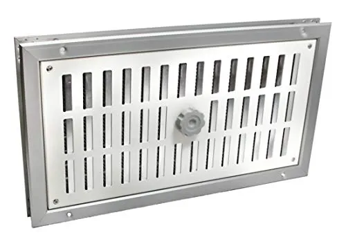 Lüftungsgitter LG-4020 DORA-SW – Stufenlos regulierbares Zuluftgitter - Abzüge, Gitter & Belüftungen – Hochwertiges Aluminium-Lüftungsgitter in Alu Weiss, ideal für die Be- und Entlüftung von Räumen, stufenlos regulierbar für optimale Luftzirkulation.