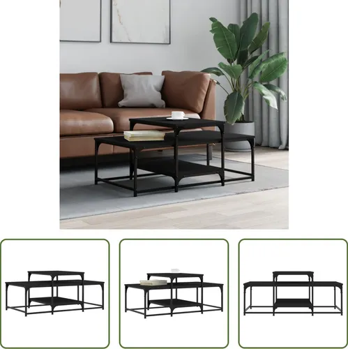 The Living Store Couchtisch Schwarz 102x60x45 cm
